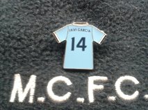 Premier Champions 2013/14 Manchester City No 14 JAVI GARCIA  kit shirt badge MCFC