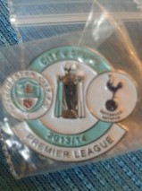 MANCHESTER CITY CHAMPIONS 13/14 BADGE V SPURS THFC