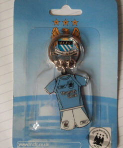 MANCHESTER CITY KEYRING SHIRT KIT REEBOK BLUE SHIRT WHITE SHORTS