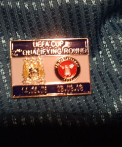 MANCHESTER CITY BADGE UEFA CUP 2008 FC MIDTJYLLAND DENMARK