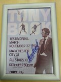 AUTOGRAPHED FRAMED TONY BOOK TESTIMONIAL MANCHESTER  CITY ACE