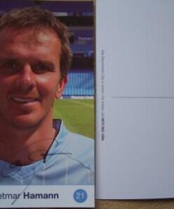 HAMANN SIGN MANCHESTER CITY PHOTO POSTCARD 100% REAL