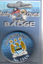 MANCHESTER  MAN CITY NO1 FAN TIN BADGE