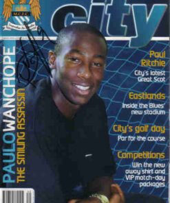 PAULO WANCHOPE SIGNED MAN CITY MAGAZINE .OCT 2000