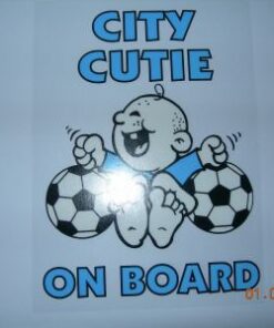 NO2 CITY CUTIE ON BOARD MANCHESTER CITY WINDOW CAR STICKER NO 23