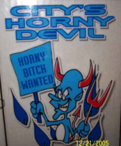 MANCHESTER CITY CAR WINDOW STICKER CITY`S HORNEY DEVIL N0 34 6X4