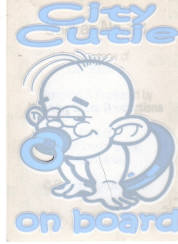 CITY CUTIE ON BOARD MANCHESTER CITY WINDOW CAR STICKER NO 33 6X4