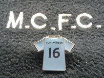 Premier Champions 2013/14 Manchester City No 16 KUN AGUERO  kit shirt badge MCFC